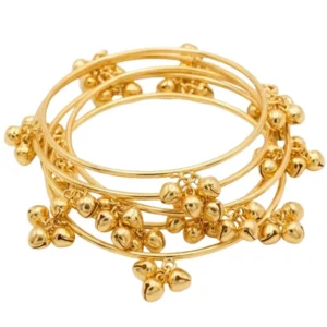 Brass Gold Kashmiri Ghunghroo Bangles Set of 4 Pcs